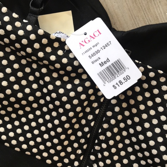 Agaci’ Black and White Polka Dot Bustier Top - Picture 4 of 4
